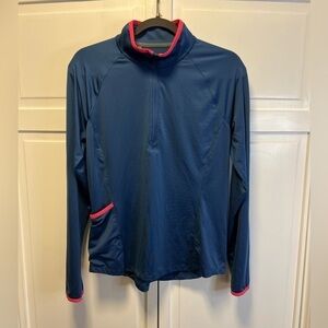 Under Armour Activewear 1/4 Zip Pullover Size Women’s Medium Color Blue /Pink